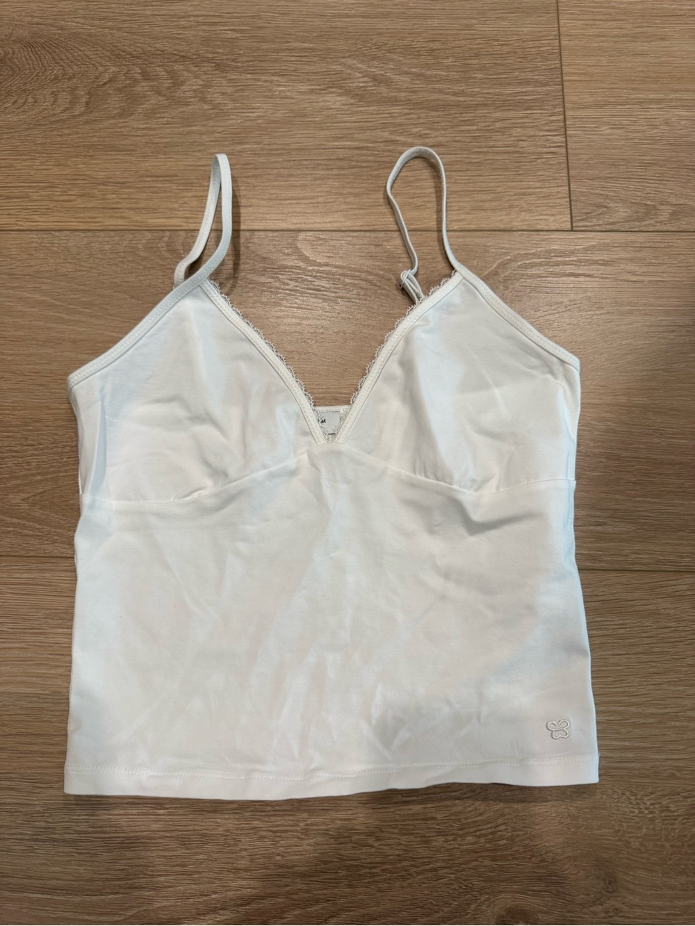 Aritzia Sunday Best White Lace-Trim Cami